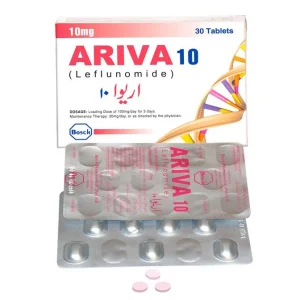 A blister pack of Ariva tablets, with the dosage clearly labeled as 10mg.