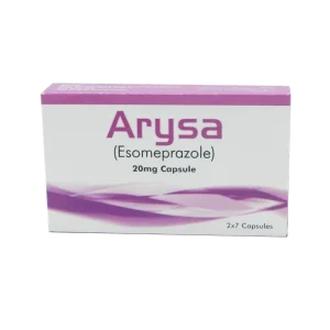 Arysa Capsule 20mg - A blister pack of Arysa capsules against a white background.