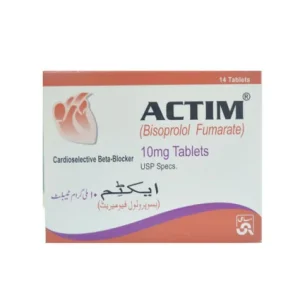 A blister pack of Actim tablets with visible branding and dosage information.