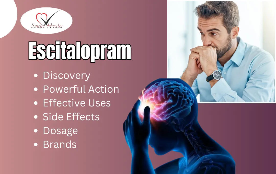 Escitalopram, Powerful Action, Uses, Dosage, Side effects, Precautions and Top 10 Brands