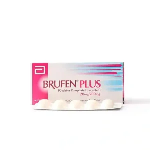 A box of Brufen Plus tablets, containing 12 tablets.