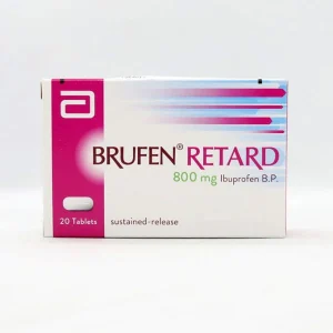 Brufen Retard tablet in its packaging.