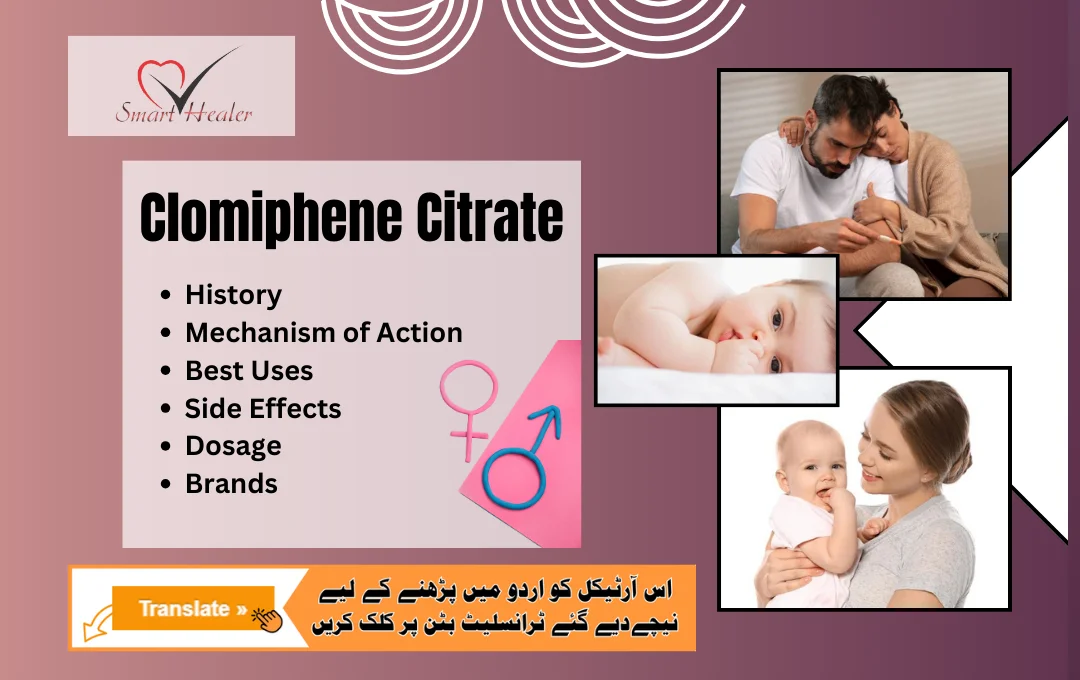 Clomiphene Citrate, History, Mechanism of action, best Uses, Side effects, Dosage, & 5 Popular brands