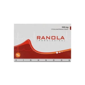 "Blister pack of Ranola tablets, oval and blue, used for managing hypertension.