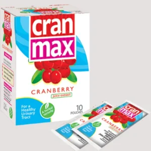 Cran Max powder sachet is a natural remedy commonly used to prevent and alleviate the symptoms of urinary tract infections (UTIs).